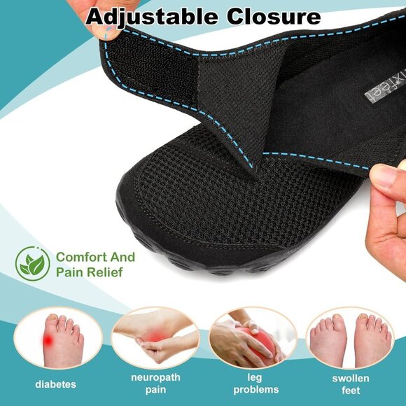 Walking Shoes Wide Diabetic Shoes for Men Women Lightweight Breathable Sneakers - Picture 3 of 7